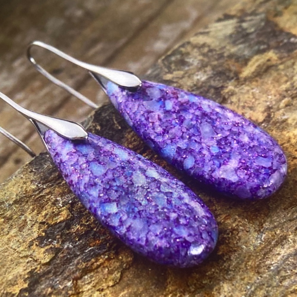 Vibrant Purple Dangle Earrings
